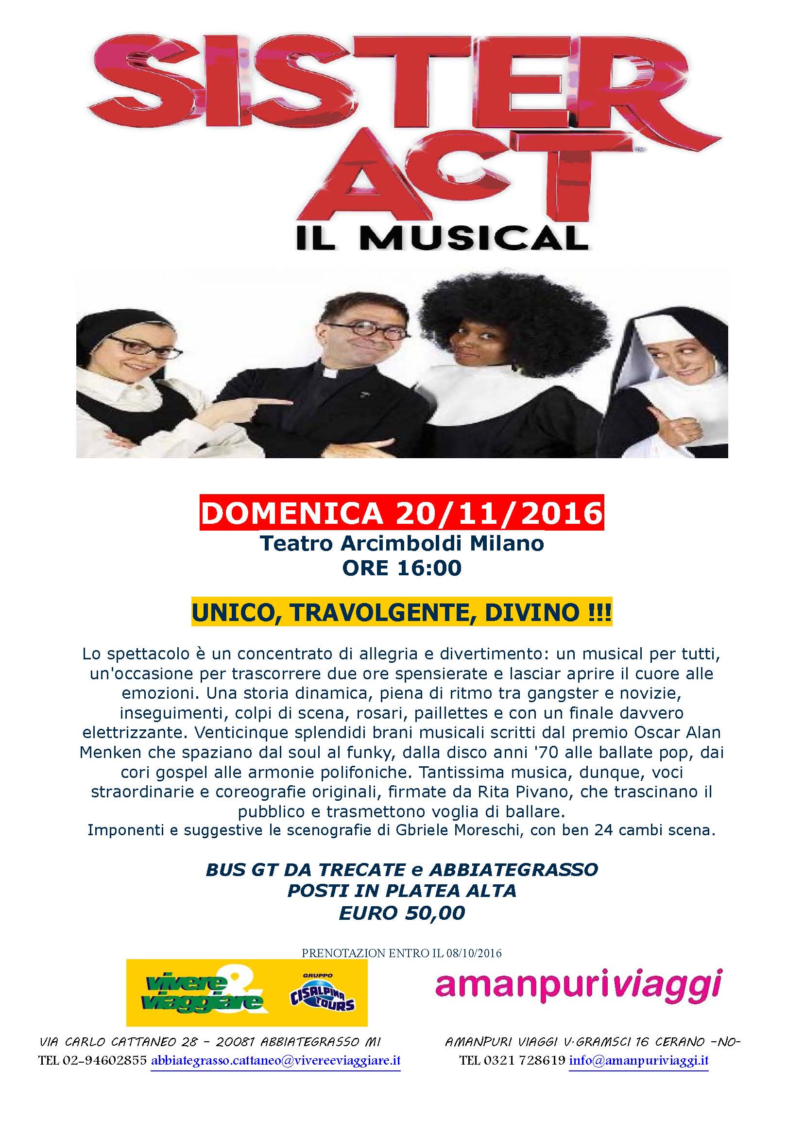 Teatro Arcimboldi Milano - SISTER ACT IL MUSICAL 